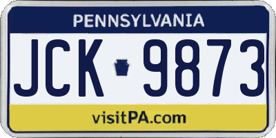 PA license plate JCK9873