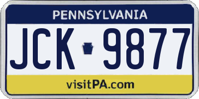 PA license plate JCK9877