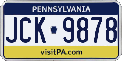 PA license plate JCK9878