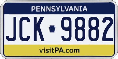PA license plate JCK9882