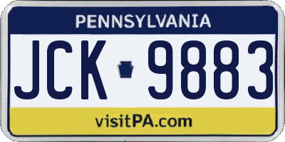 PA license plate JCK9883