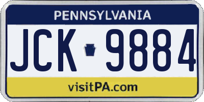 PA license plate JCK9884