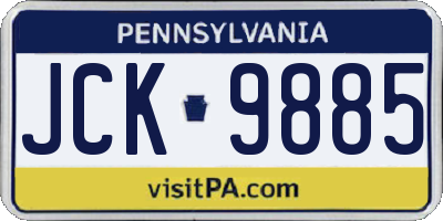 PA license plate JCK9885
