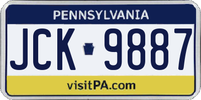 PA license plate JCK9887