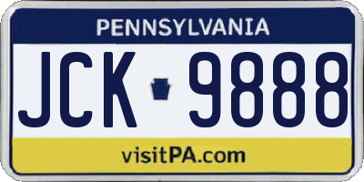 PA license plate JCK9888