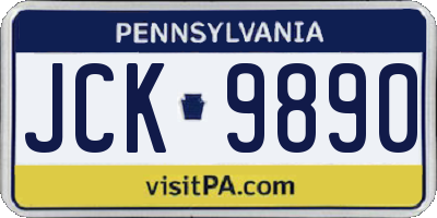 PA license plate JCK9890