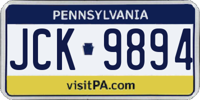 PA license plate JCK9894