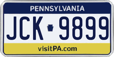 PA license plate JCK9899