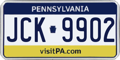 PA license plate JCK9902