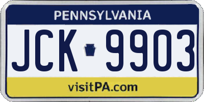 PA license plate JCK9903