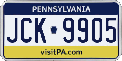 PA license plate JCK9905
