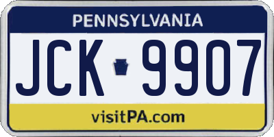 PA license plate JCK9907