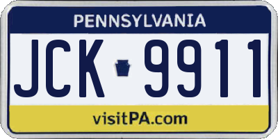 PA license plate JCK9911