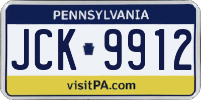 PA license plate JCK9912