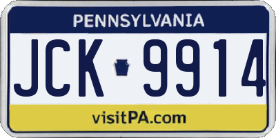 PA license plate JCK9914