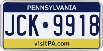 PA license plate JCK9918