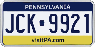 PA license plate JCK9921
