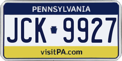 PA license plate JCK9927