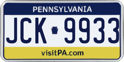 PA license plate JCK9933