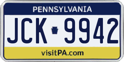 PA license plate JCK9942