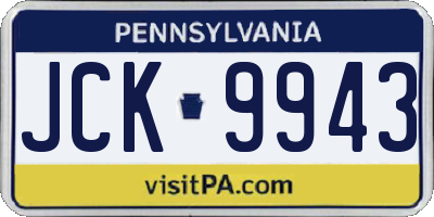 PA license plate JCK9943