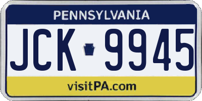 PA license plate JCK9945