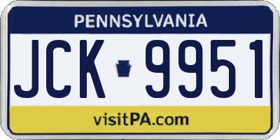 PA license plate JCK9951