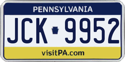 PA license plate JCK9952