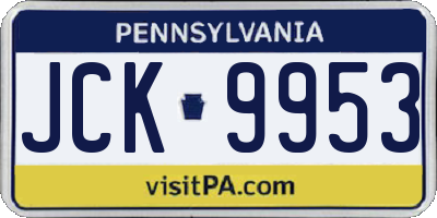 PA license plate JCK9953