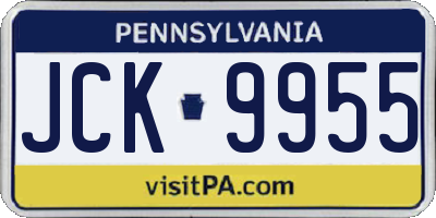 PA license plate JCK9955
