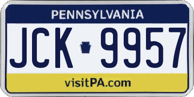 PA license plate JCK9957