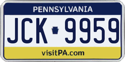 PA license plate JCK9959