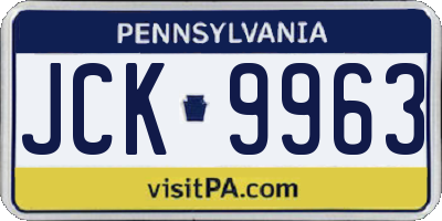 PA license plate JCK9963