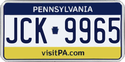 PA license plate JCK9965