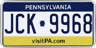 PA license plate JCK9968