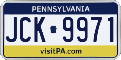 PA license plate JCK9971