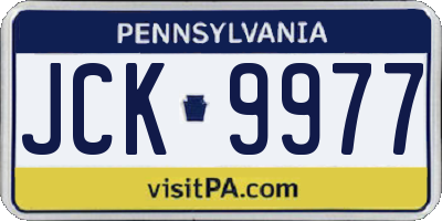 PA license plate JCK9977