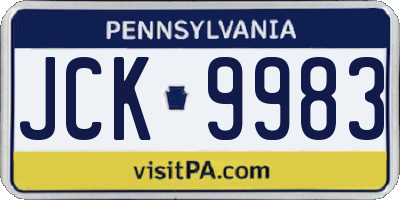 PA license plate JCK9983