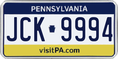 PA license plate JCK9994