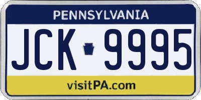PA license plate JCK9995