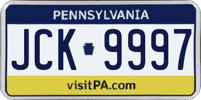 PA license plate JCK9997