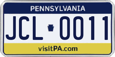 PA license plate JCL0011