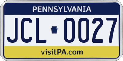PA license plate JCL0027