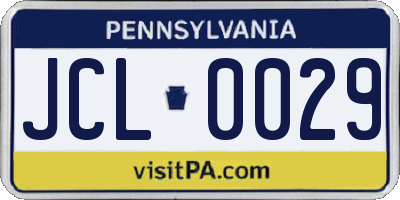 PA license plate JCL0029