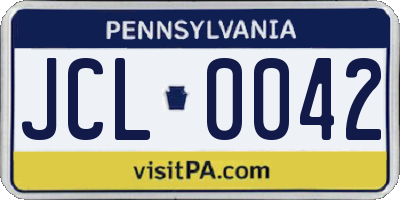 PA license plate JCL0042