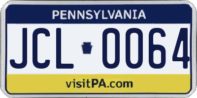 PA license plate JCL0064
