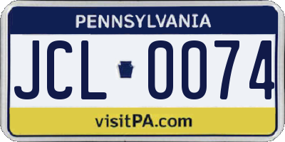 PA license plate JCL0074