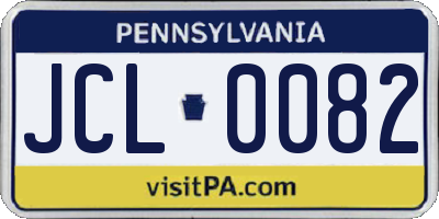 PA license plate JCL0082