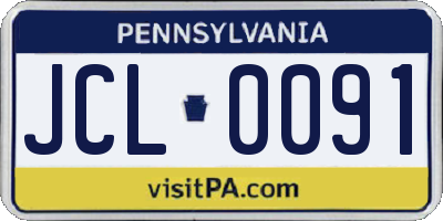 PA license plate JCL0091