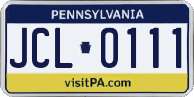 PA license plate JCL0111
